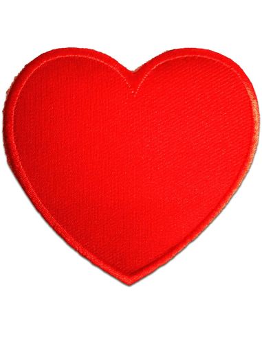 Red heart iron-on patch