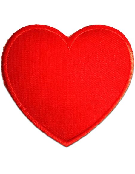 Red heart iron-on patch