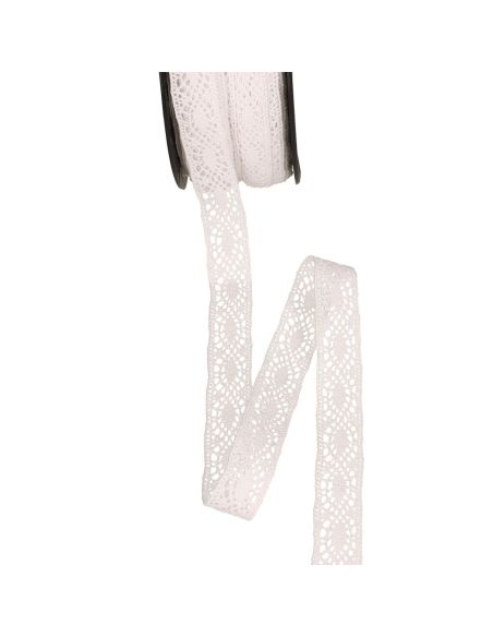14 mm cotton lace trim - White