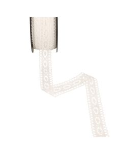 Cotton lace between two Marguerite 21 mm - White