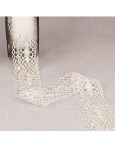 Aurore cotton lace 48 mm - White