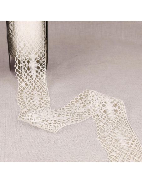 Aurore cotton lace 48 mm - White