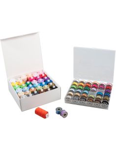 Sewing thread kit & flat metal bobbins – 72 pieces – assorted colors 2