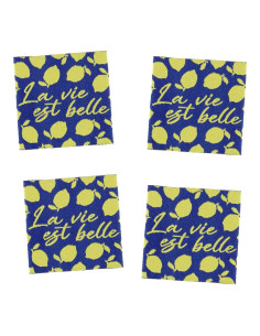 Set of 4 sew-on labels - Life is beautiful