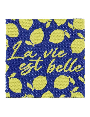 Set of 4 sew-on labels - Life is beautiful