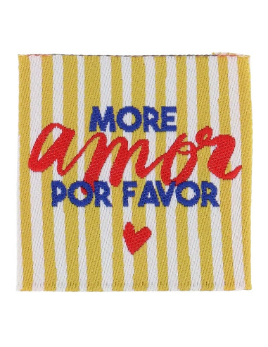 Set of 4 sew-on labels - More amor por favor