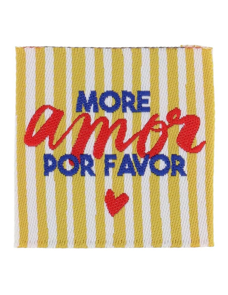 Set of 4 sew-on labels - More amor por favor