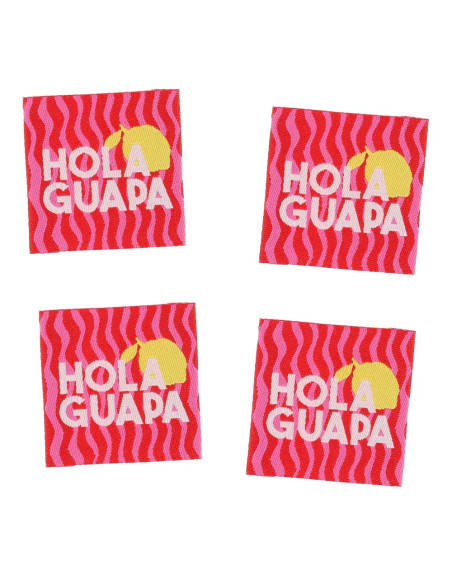 Set of 4 sew-on labels - Hola guapa