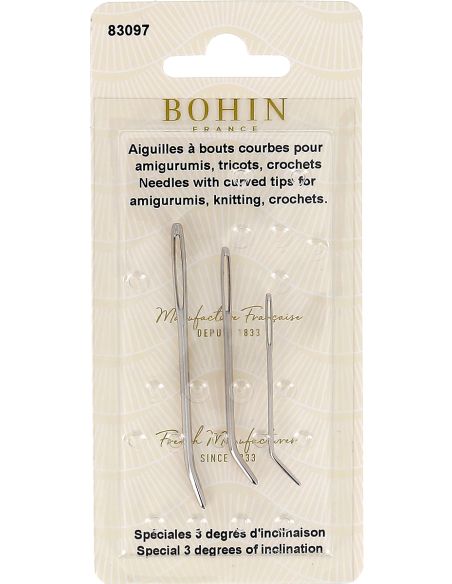 Curved tip needles for Bohin knitting