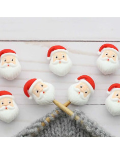 Stitch stoppers for knitting needles - Santa Claus 2