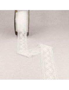 Cotton lace between two Waves 45 mm - White