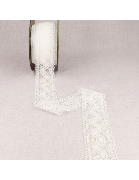 Cotton lace between two Waves 45 mm - White