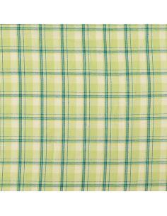 Scottish tartan flannel fabric - Green with mint stripes 2