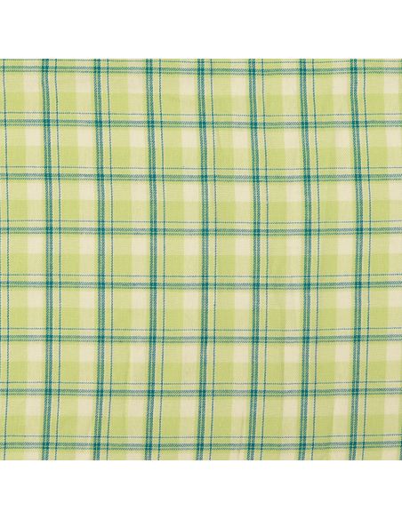 Scottish tartan flannel fabric - Green with mint stripes