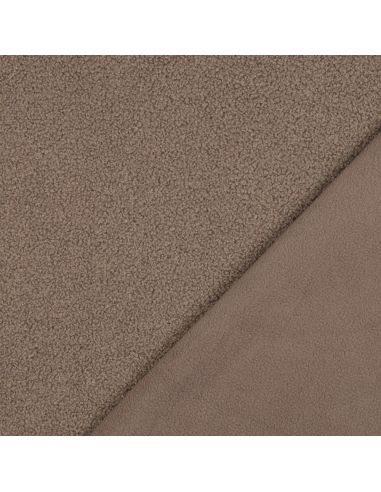 Double-sided Teddy fleece fabric - Taupe
