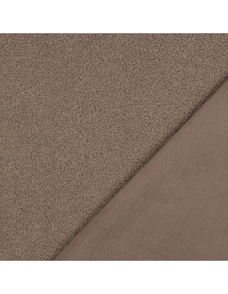 Double-sided Teddy fleece fabric - Taupe