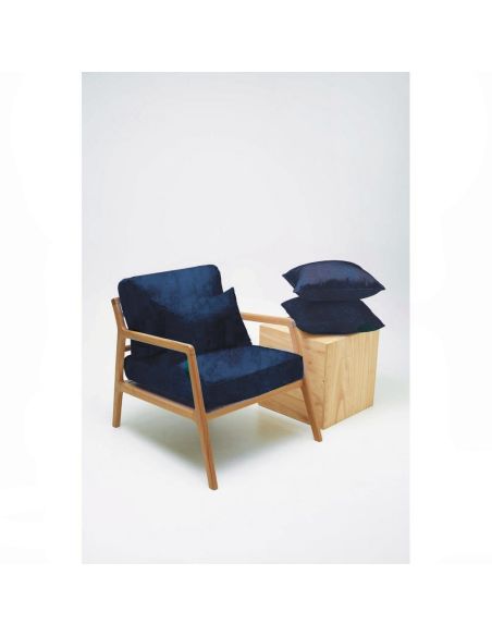 Luxury velvet upholstery fabric - Navy blue