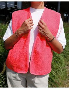 Double-sided Teddy fleece fabric - Neon pink 2