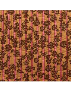 Quilted cotton fabric Alphonse - Peach and camel 2