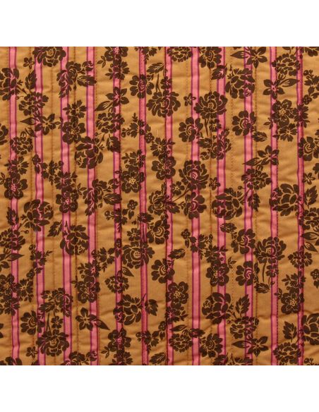 Quilted cotton fabric Alphonse - Peach and camel