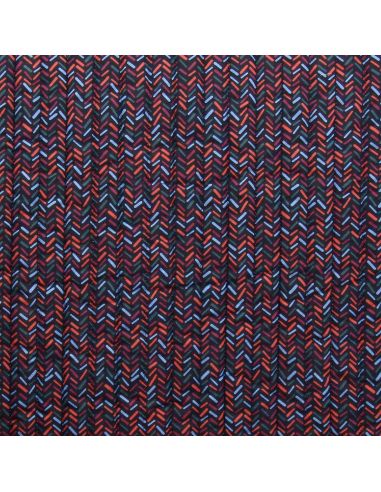Lafleur quilted cotton fabric - Beige and blue