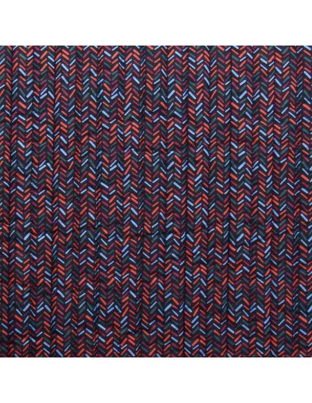 Lafleur quilted cotton fabric - Beige and blue