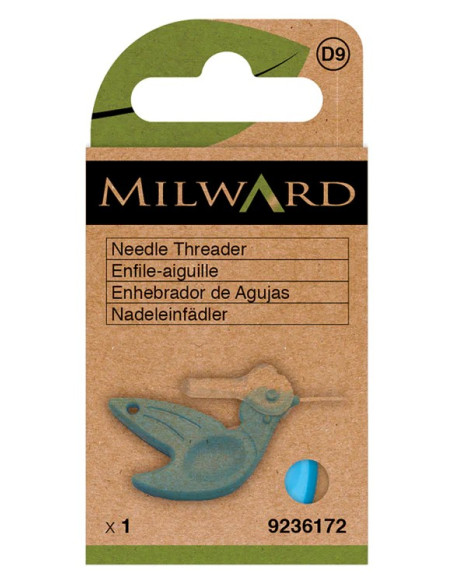 Bird needle threader with thread cutter