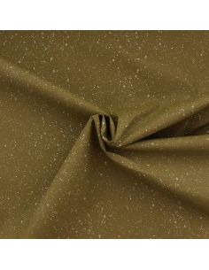 Waterproof canvas fabric for oilskin - Olive green batik