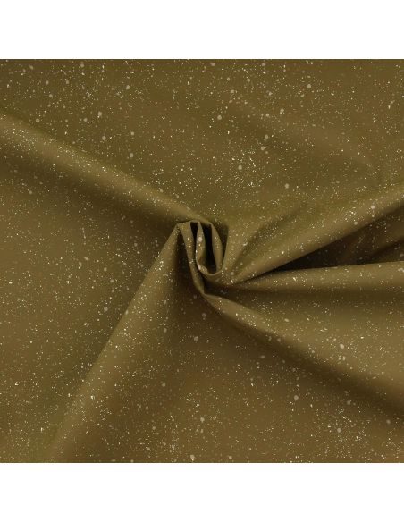 Waterproof canvas fabric for oilskin - Olive green batik