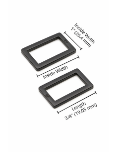 Set of 2 rectangular loops 19 x 25 mm black 2
