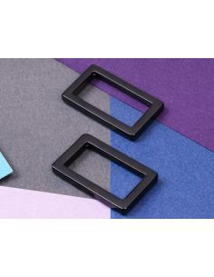 Set of 2 rectangular loops 19 x 25 mm black