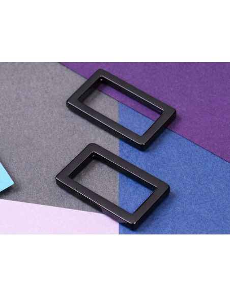 Set of 2 rectangular loops 19 x 25 mm black