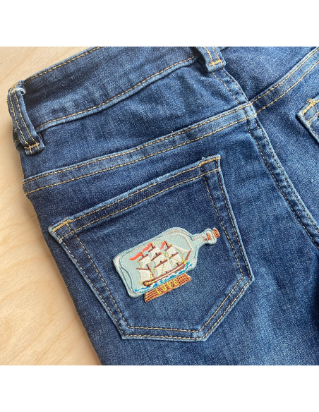 Iron-on patch - Ship in a bottle