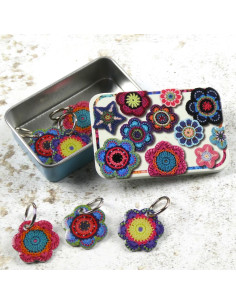 Set of 6 mesh marker rings - Floral mesh