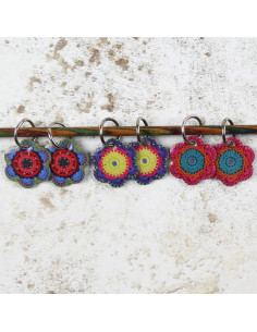 Set of 6 mesh marker rings - Floral mesh 2