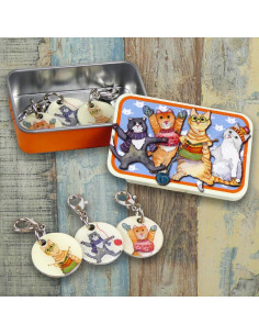 Set of 6 mesh marker rings - Kittens