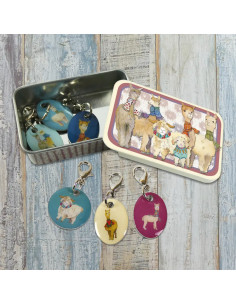 Set of 6 mesh marker rings - Alpaca & Friends