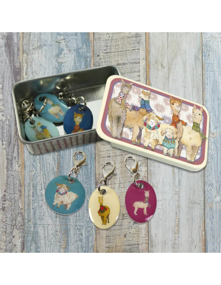 Set of 6 mesh marker rings - Alpaca & Friends
