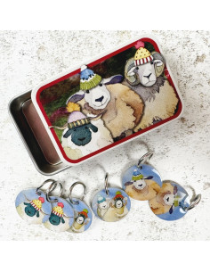 Set of 6 mesh marker rings - Happy Sheep