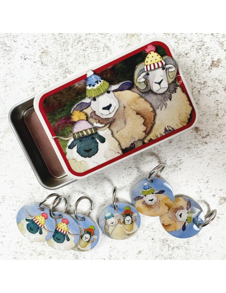 Set of 6 mesh marker rings - Happy Sheep