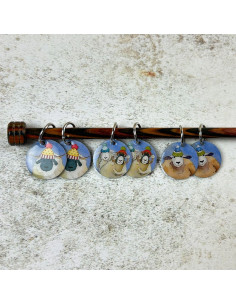 Set of 6 mesh marker rings - Happy Sheep 2