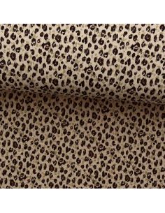 Double gauze printed fabric - Karli beige and black