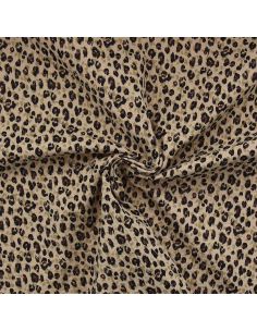 Double gauze printed fabric - Karli beige and black 2