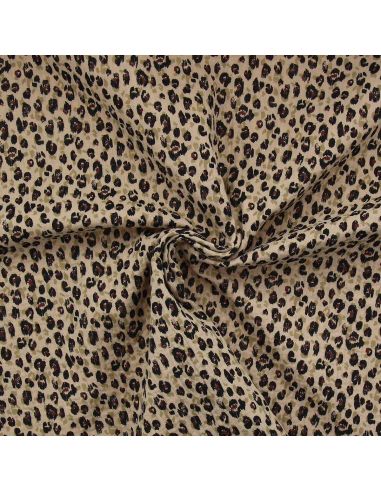 Double gauze printed fabric - Karli beige and black