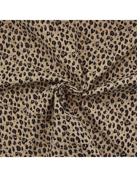Double gauze printed fabric - Karli beige and black