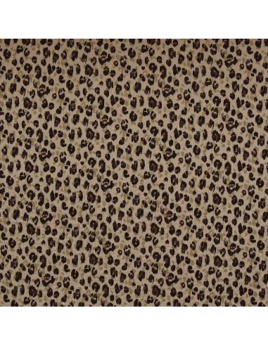 Double gauze printed fabric - Karli beige and black