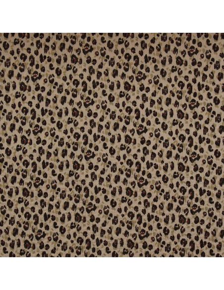 Double gauze printed fabric - Karli beige and black