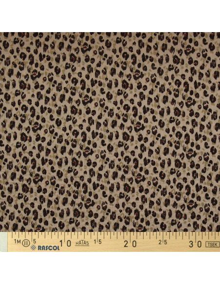 Double gauze printed fabric - Karli beige and black