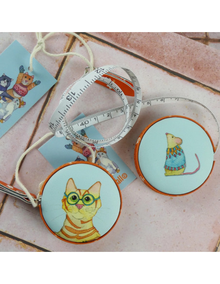 150 cm retractable tape measure - Kitten and mouse