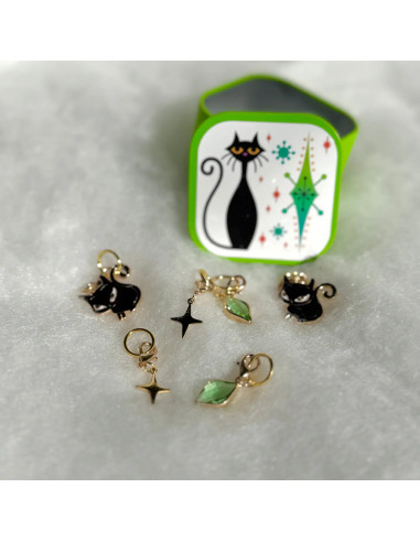 Set of 12 stitch marker rings - Kitty Kitty
